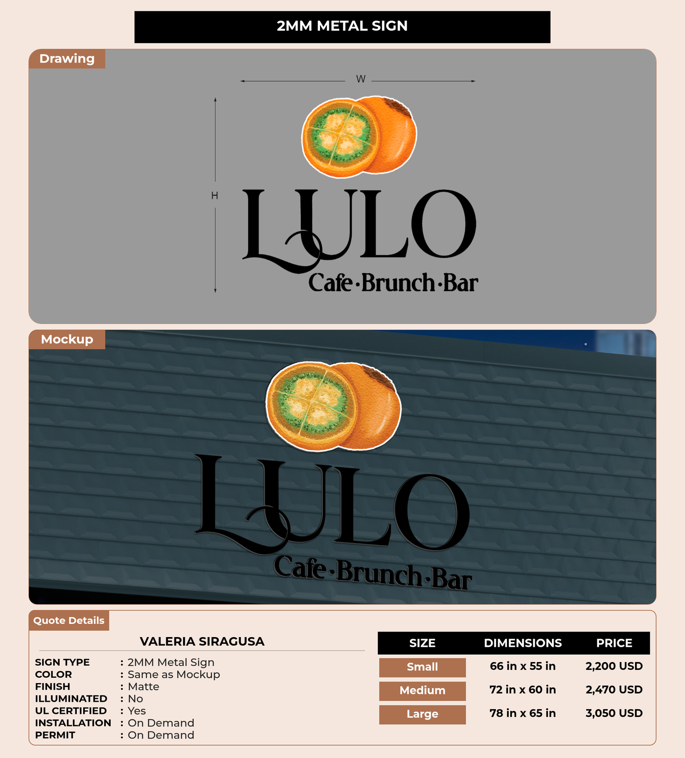 CUSTOM MOCKUP SIGN FOR Valeria Siragusa