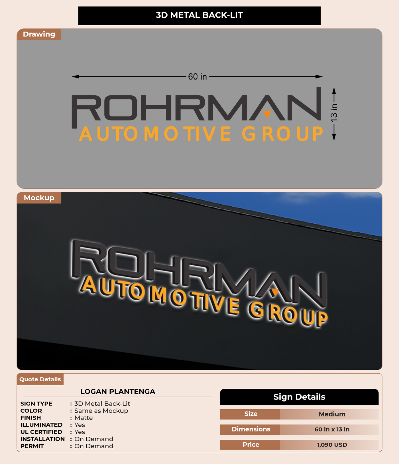 CUSTOM MOCKUP SIGN FOR Logan Plantenga
