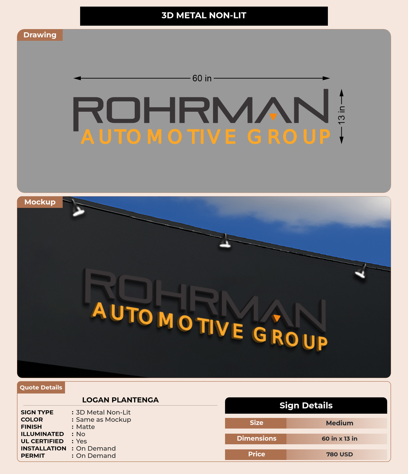 CUSTOM MOCKUP SIGN FOR Logan Plantenga