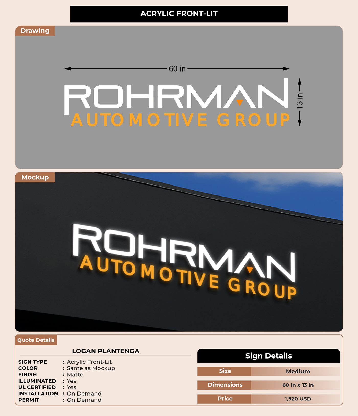 CUSTOM MOCKUP SIGN FOR Logan Plantenga