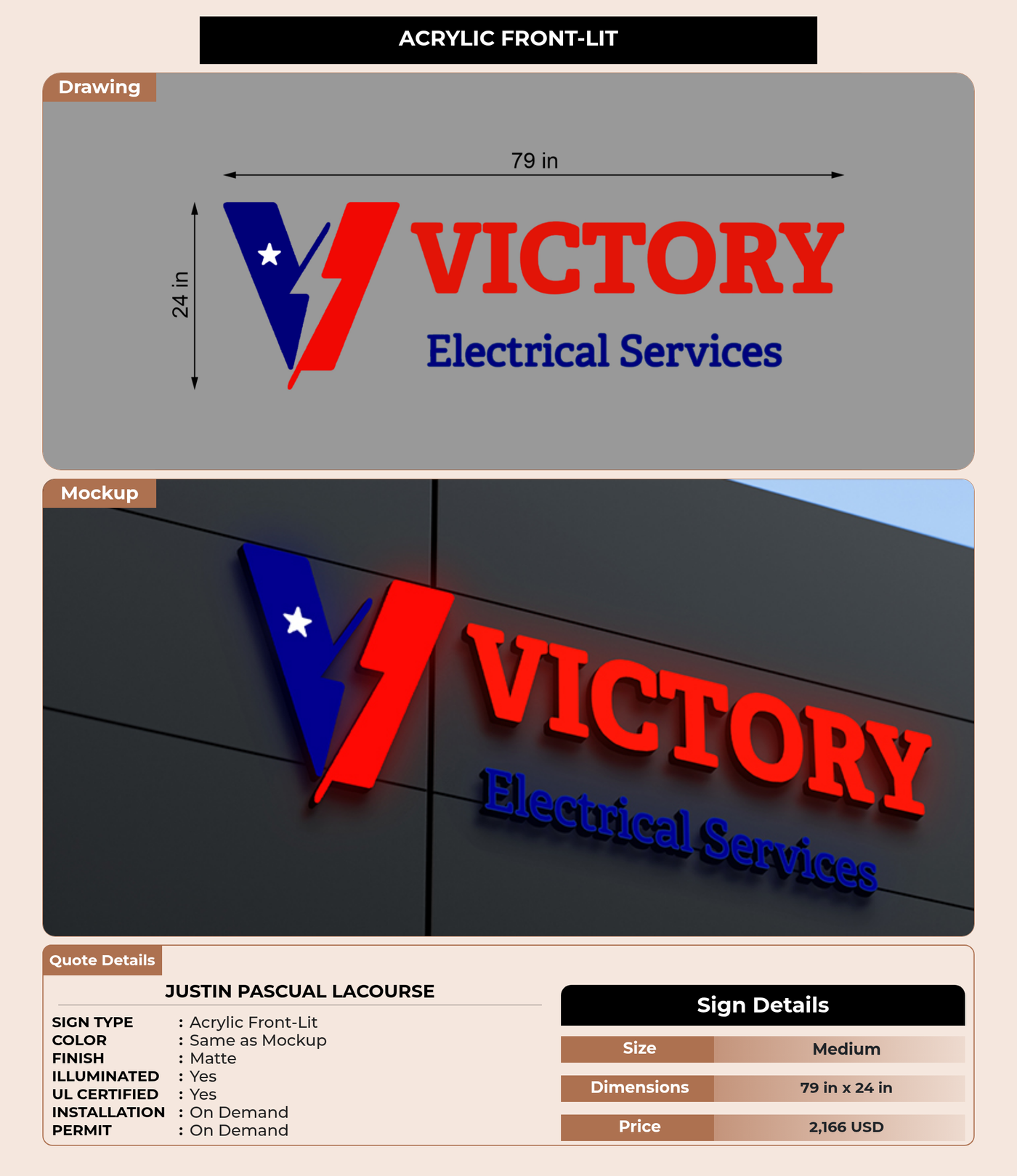 CUSTOM MOCKUP SIGN FOR Justin Pascual LaCourse
