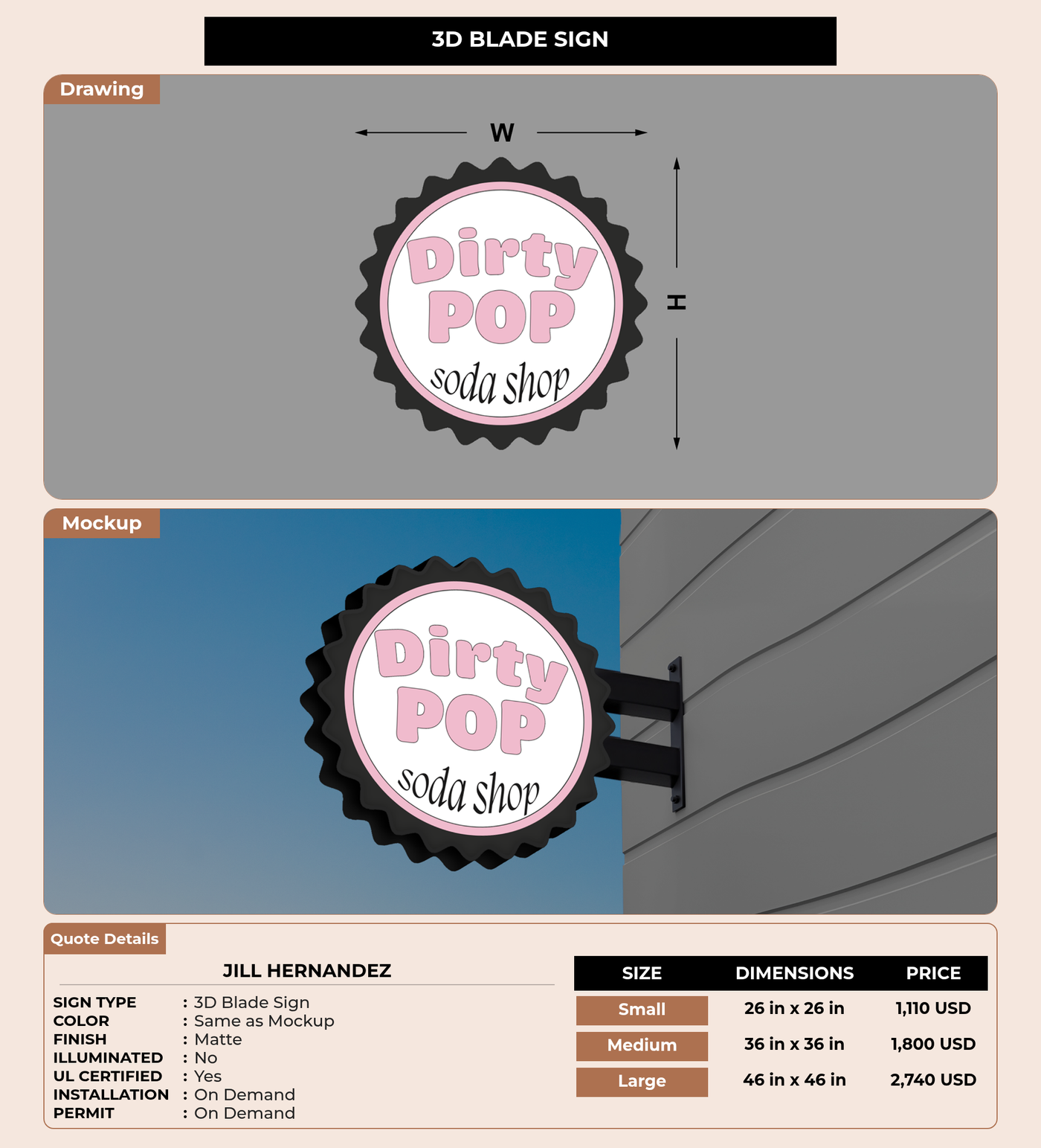 CUSTOM MOCKUP SIGN FOR Jill hernandez