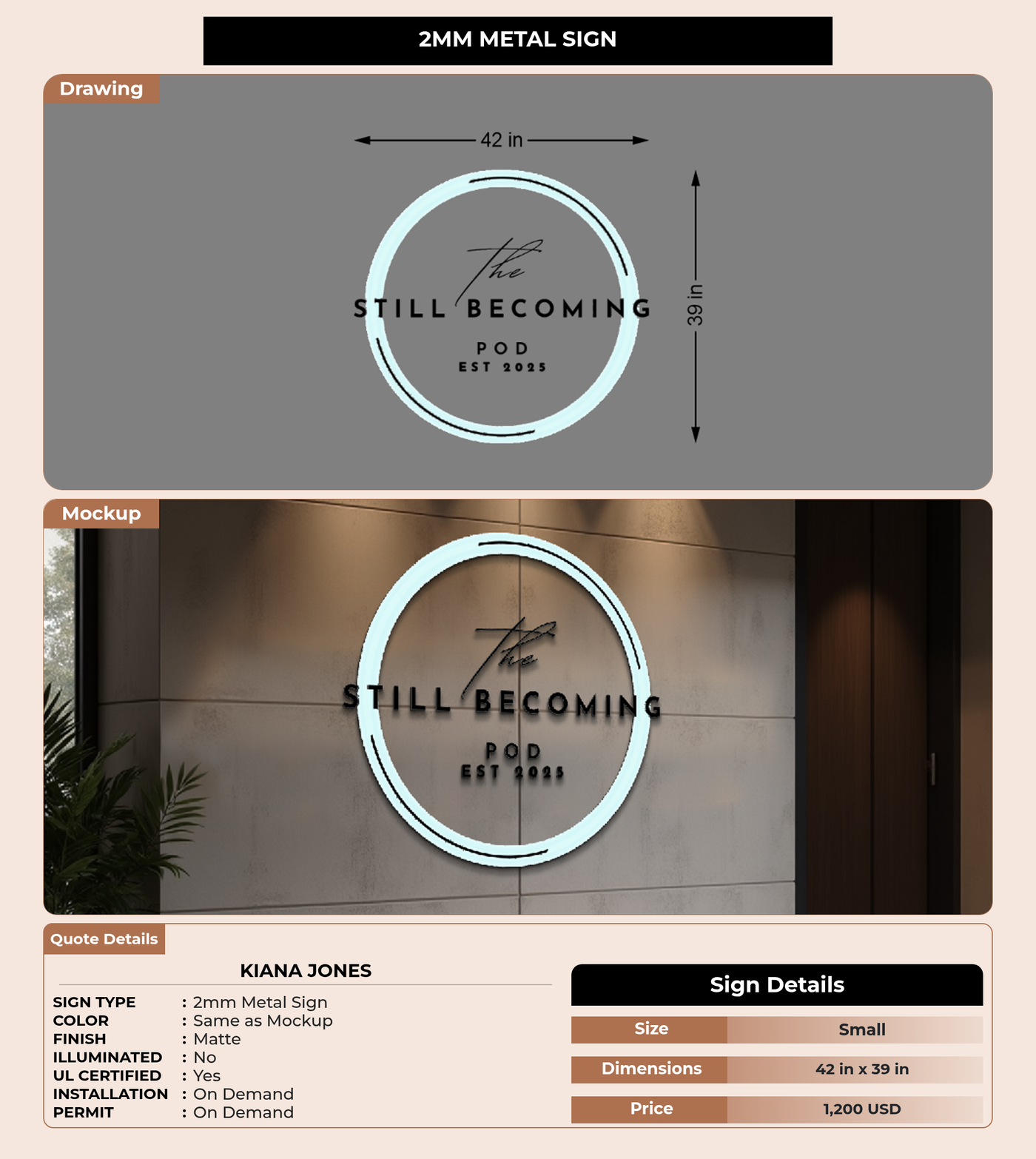 CUSTOM MOCKUP SIGN FOR Kiana Jones