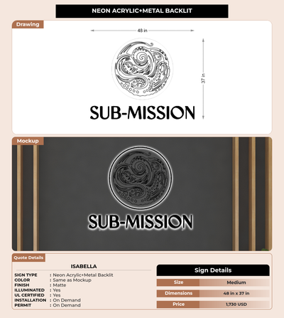 CUSTOM MOCKUP SIGN FOR Isabella