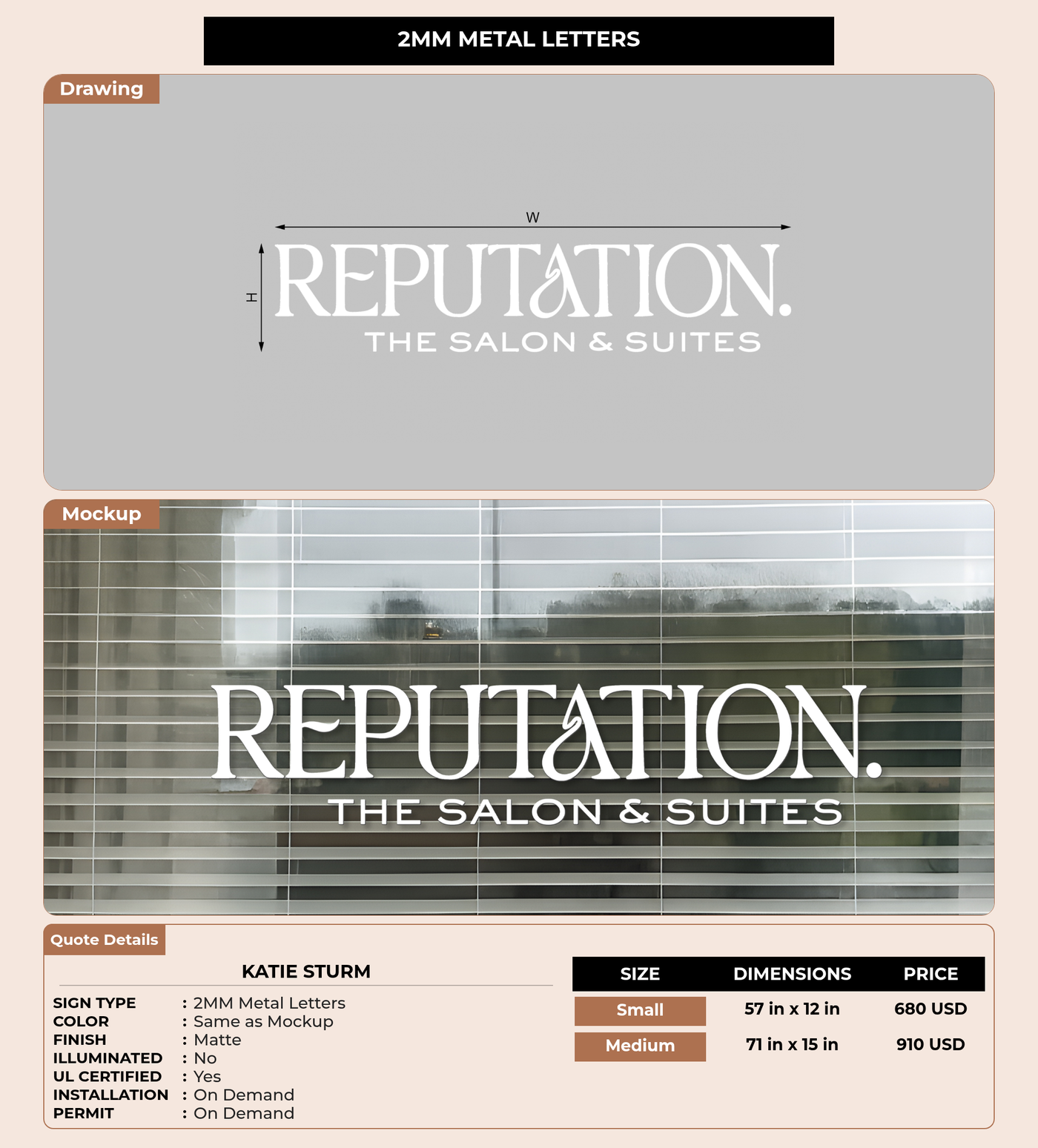 CUSTOM MOCKUP SIGN FOR Katie Sturm