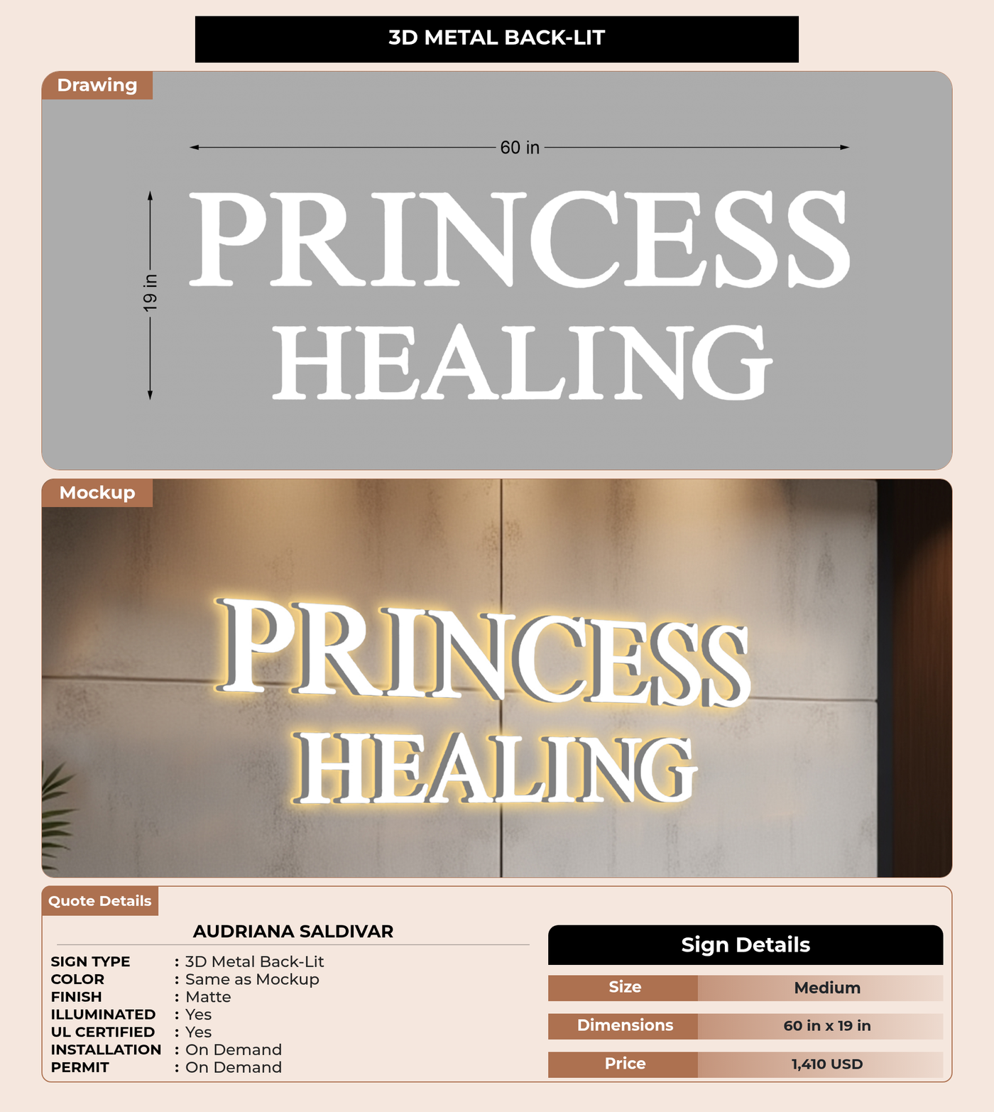 CUSTOM MOCKUP SIGN FOR Audriana Saldivar