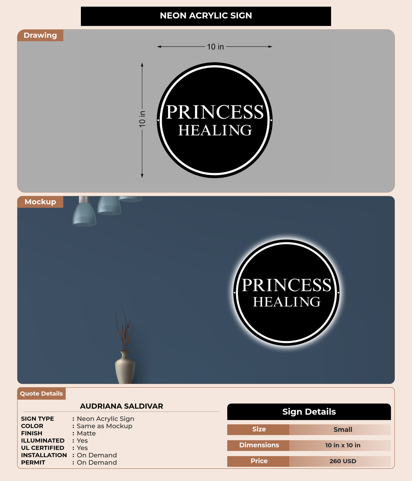 CUSTOM MOCKUP SIGN FOR Audriana Saldivar