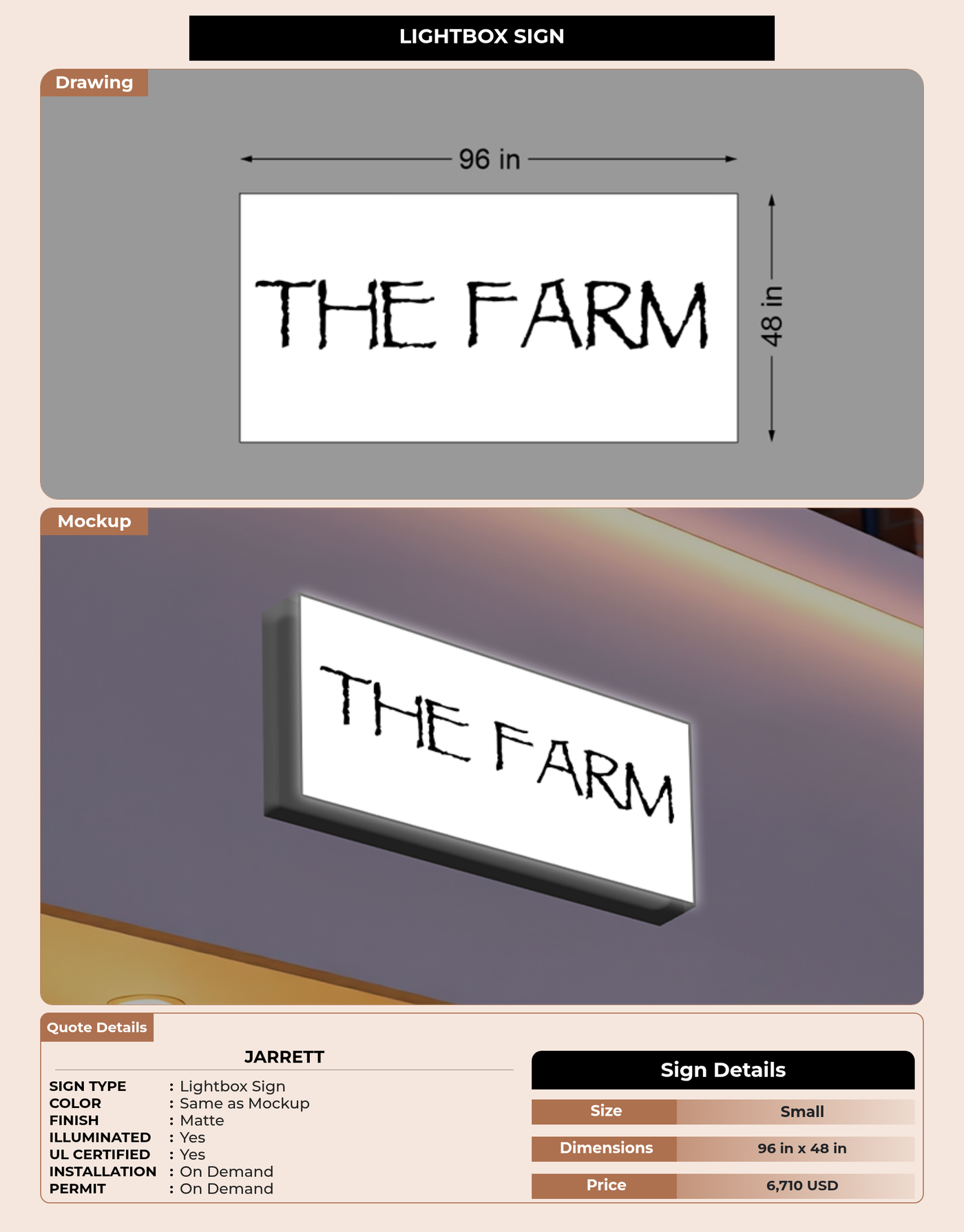 CUSTOM MOCKUP SIGN FOR  Jarrett