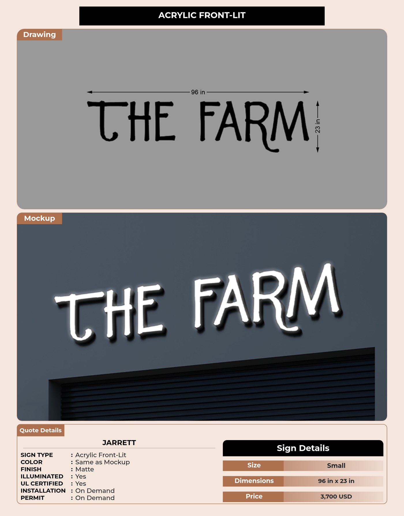 CUSTOM MOCKUP SIGN FOR  Jarrett