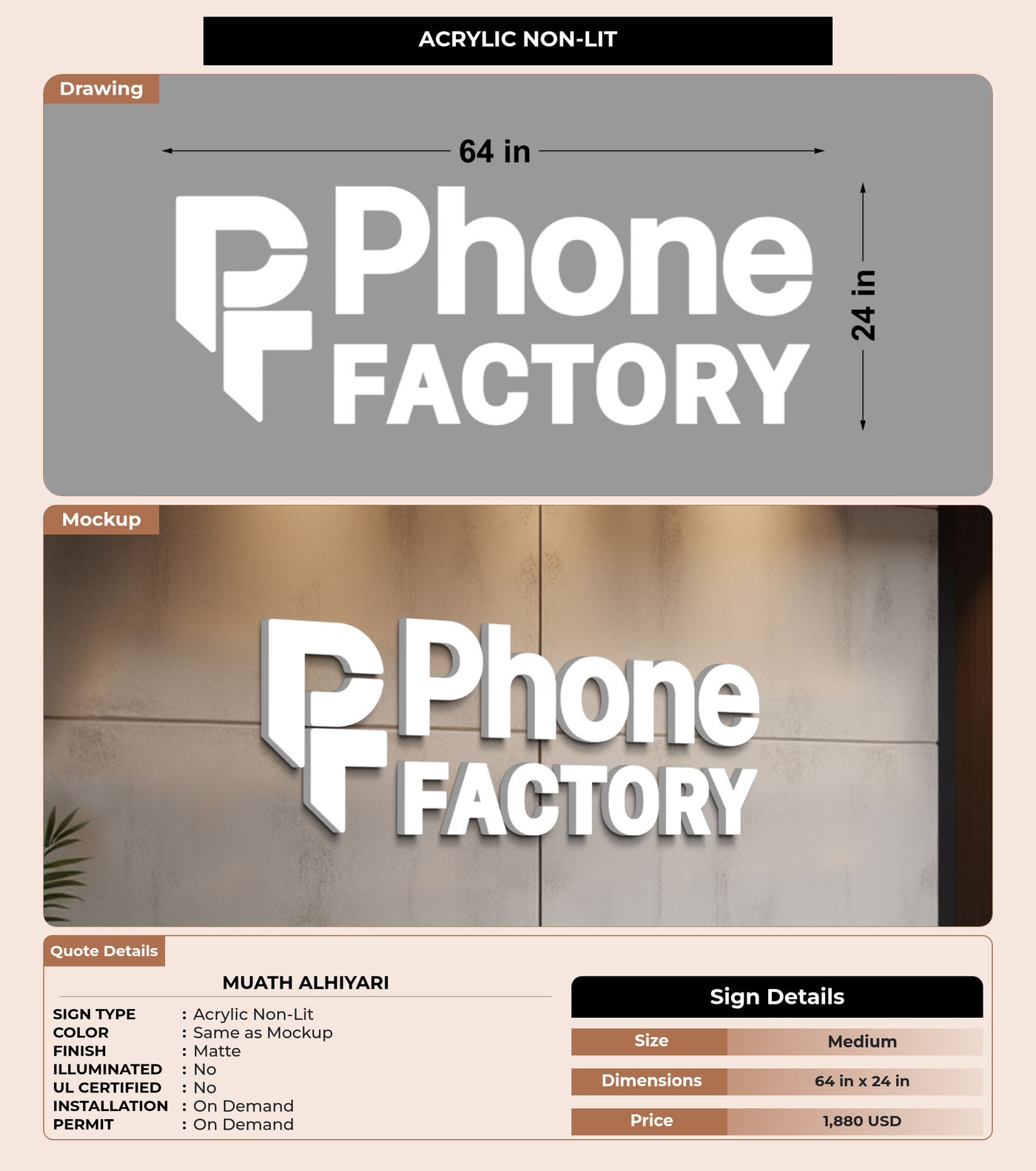 CUSTOM MOCKUP SIGN FOR Muath Alhiyari
