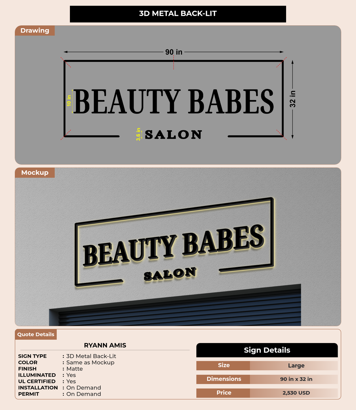 CUSTOM MOCKUP SIGN FOR Ryann Amis