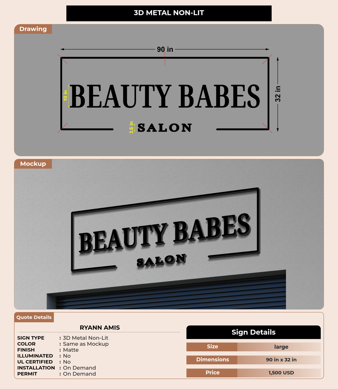 CUSTOM MOCKUP SIGN FOR Ryann Amis