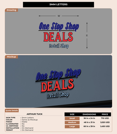 CUSTOM MOCKUP SIGN FOR Arthur Tuck
