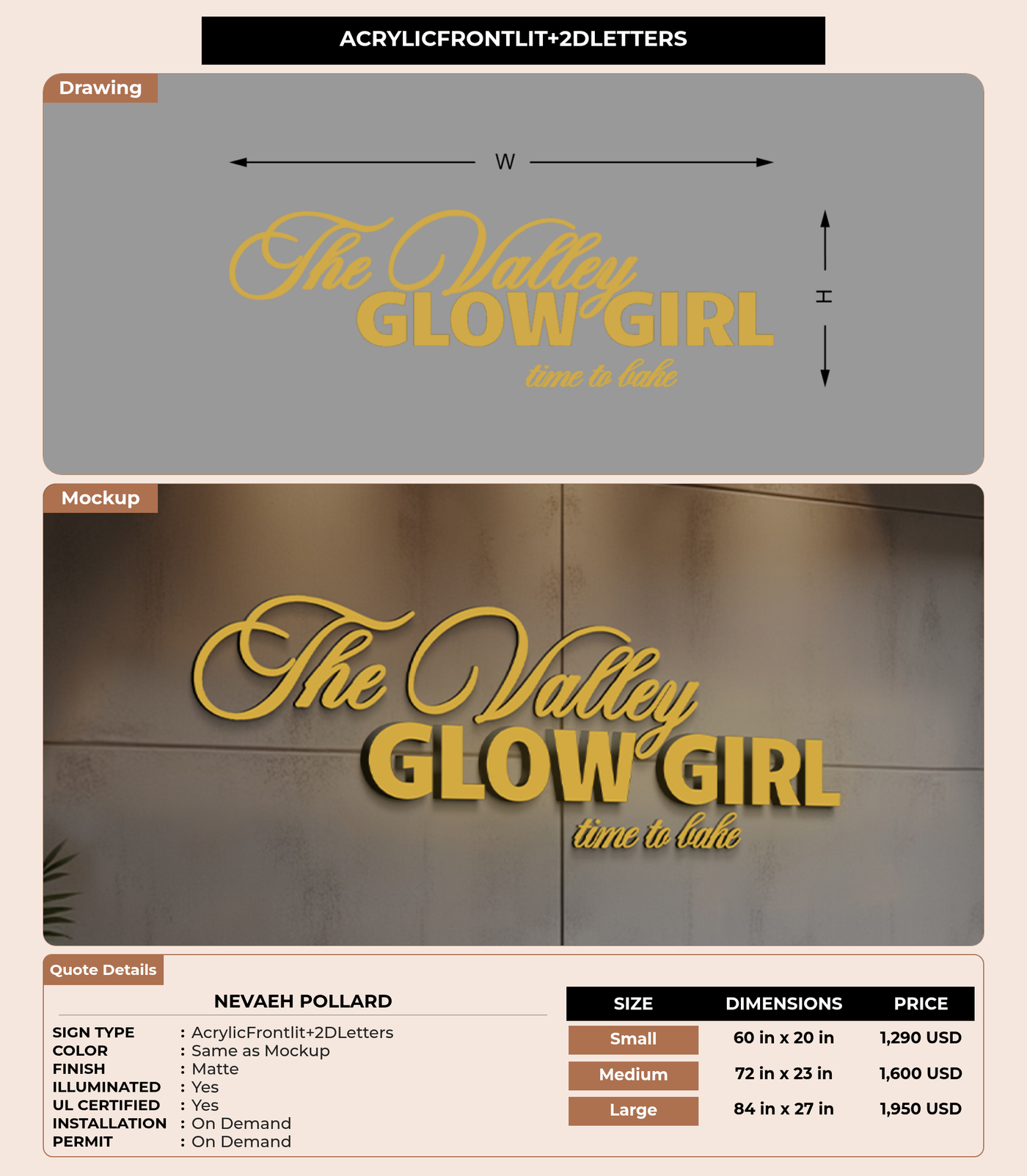 CUSTOM MOCKUP SIGN FOR Nevaeh pollard