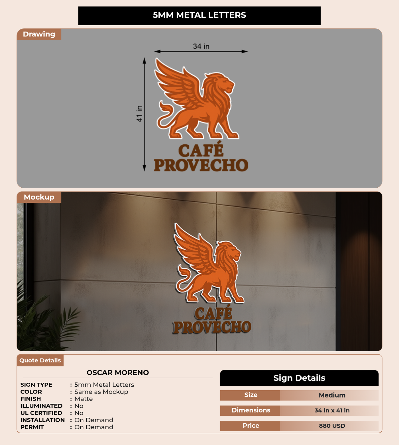 CUSTOM MOCKUP SIGN FOR oscar moreno