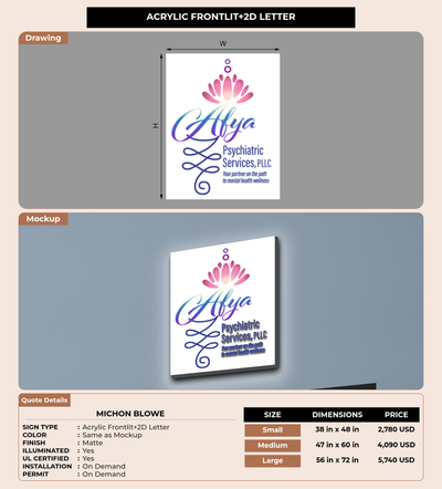 CUSTOM MOCKUP SIGN FOR Michon Blowe