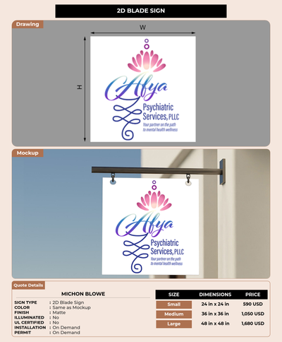 CUSTOM MOCKUP SIGN FOR Michon Blowe