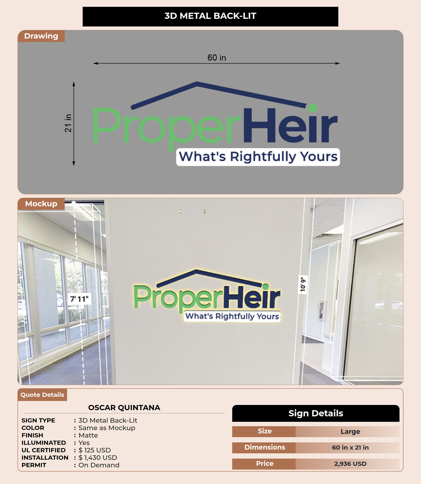 CUSTOM MOCKUP SIGN FOR oscar quintana