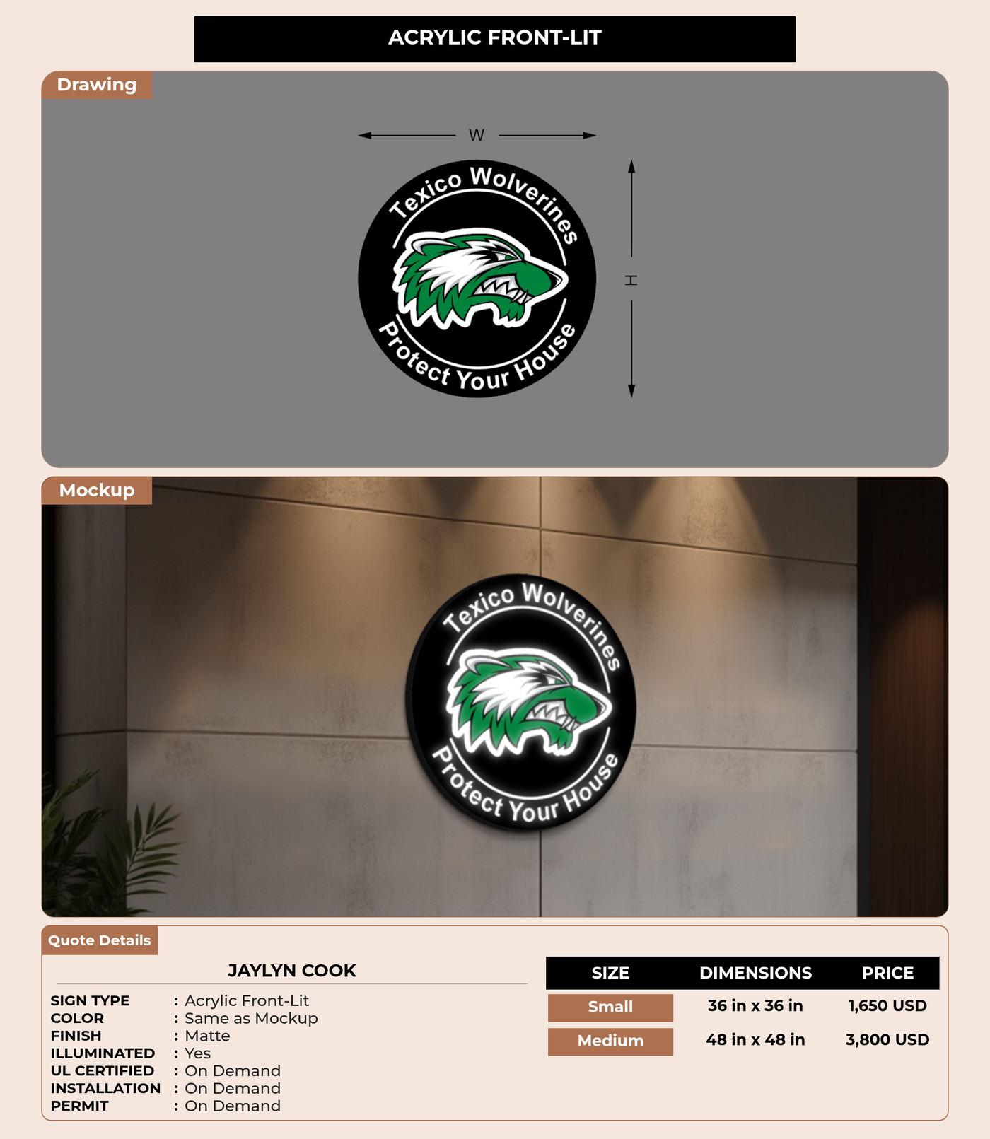 CUSTOM MOCKUP SIGN FOR Jaylyn Cook