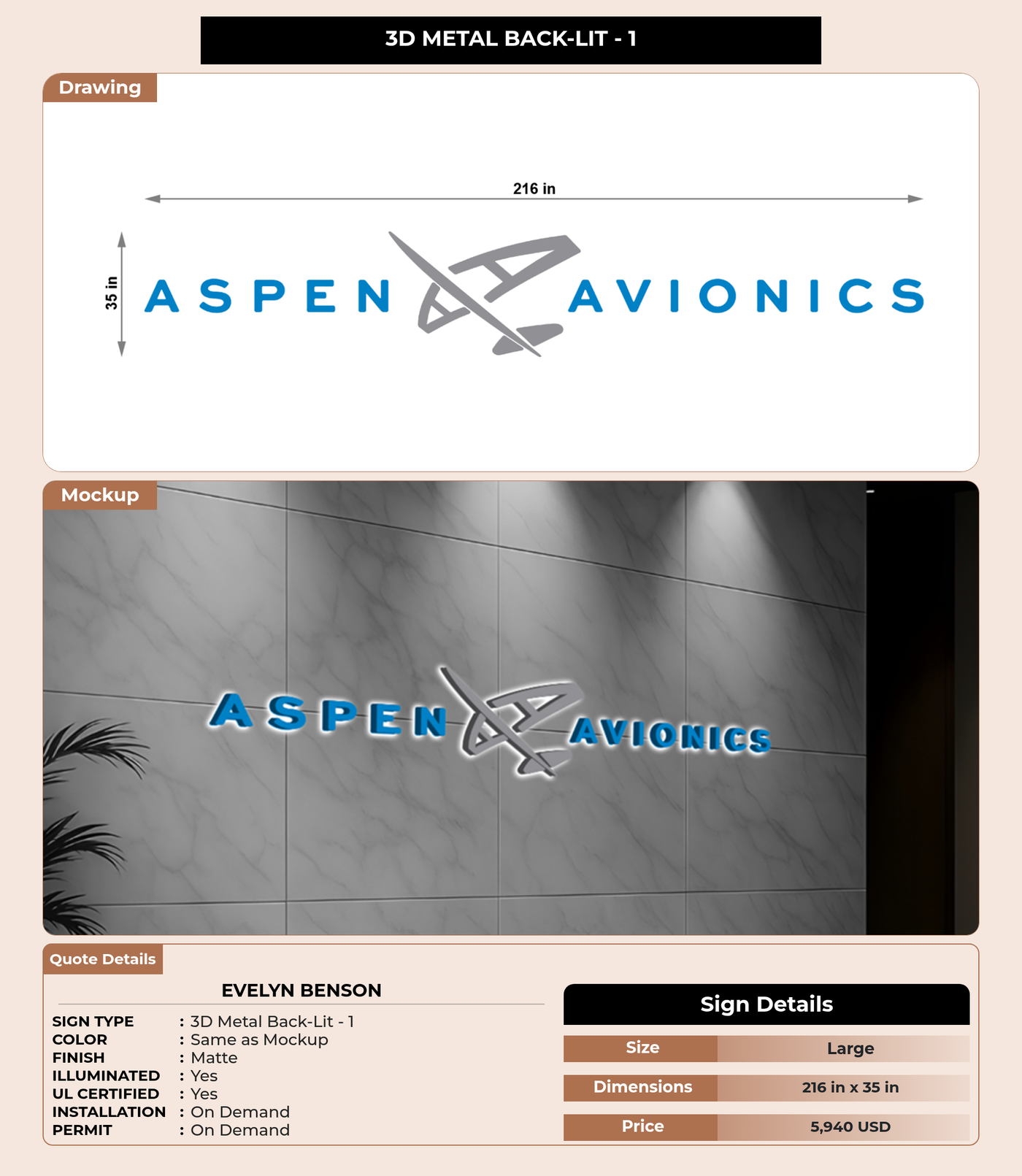 CUSTOM MOCKUP SIGN FOR Evelyn Benson