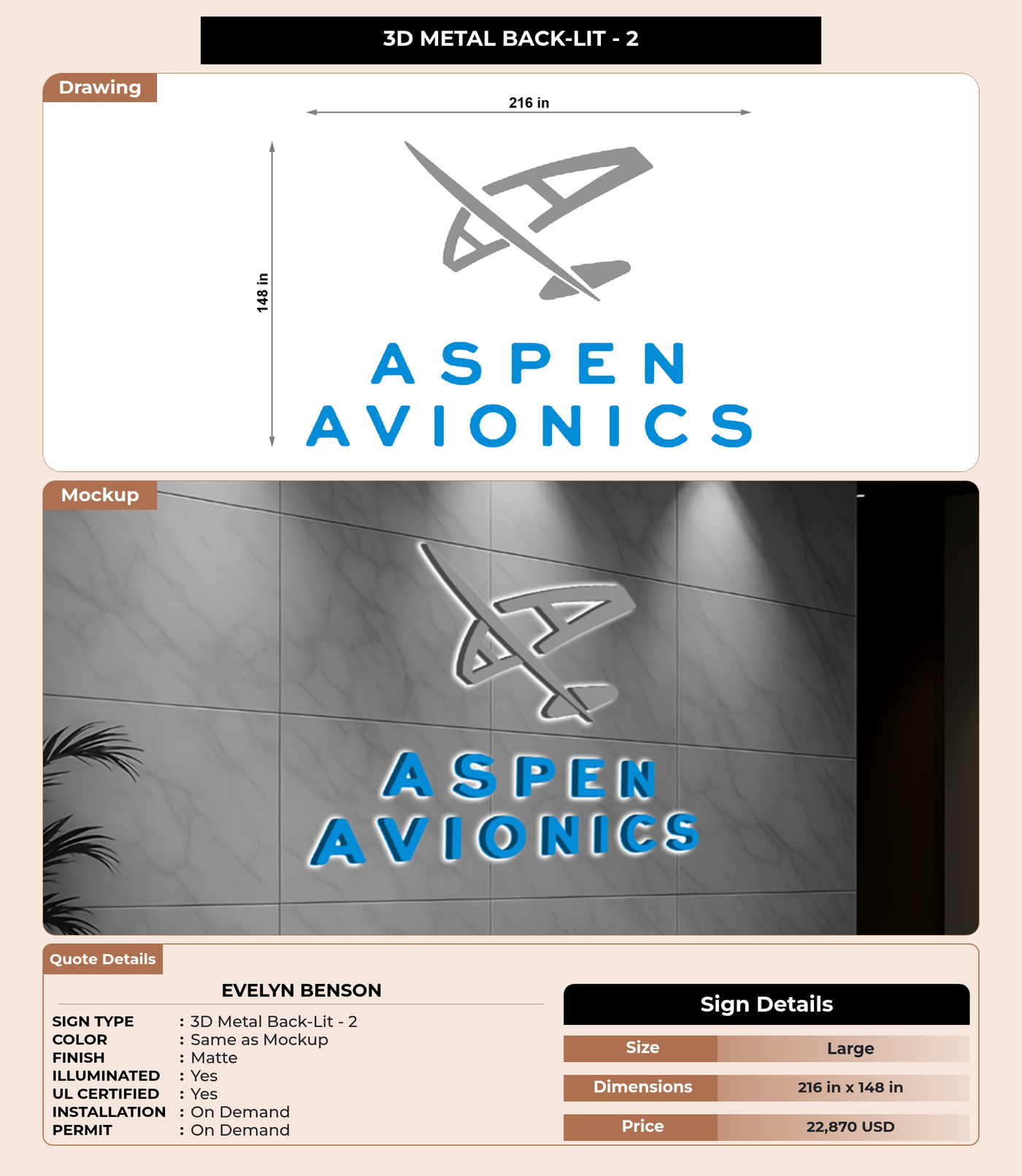 CUSTOM MOCKUP SIGN FOR Evelyn Benson