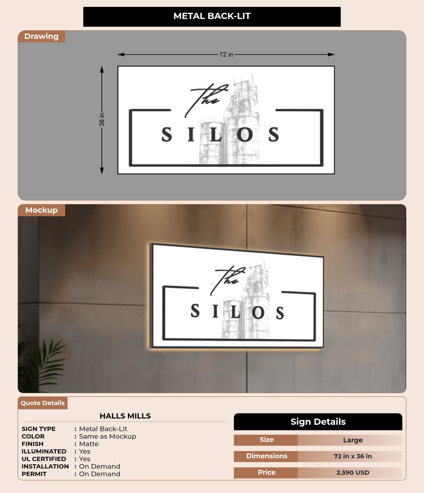 CUSTOM MOCKUP SIGN FOR Halls Mills