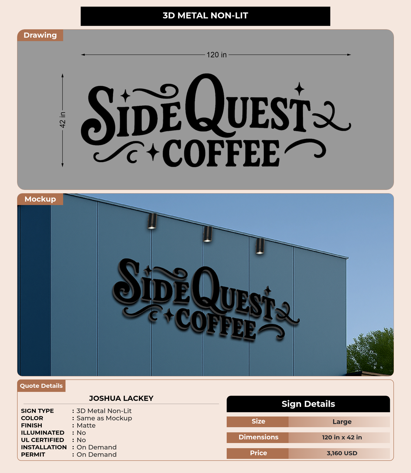 CUSTOM MOCKUP SIGN FOR Joshua Lackey
