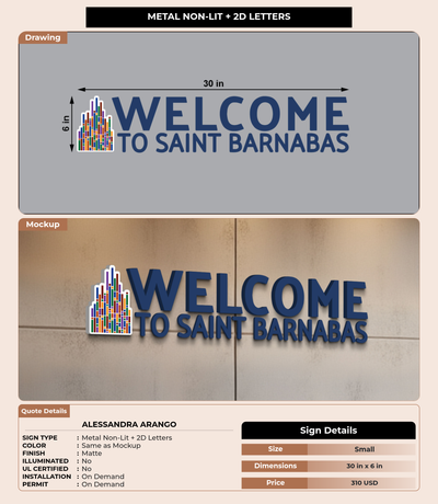 CUSTOM MOCKUP SIGN FOR Alessandra ARango