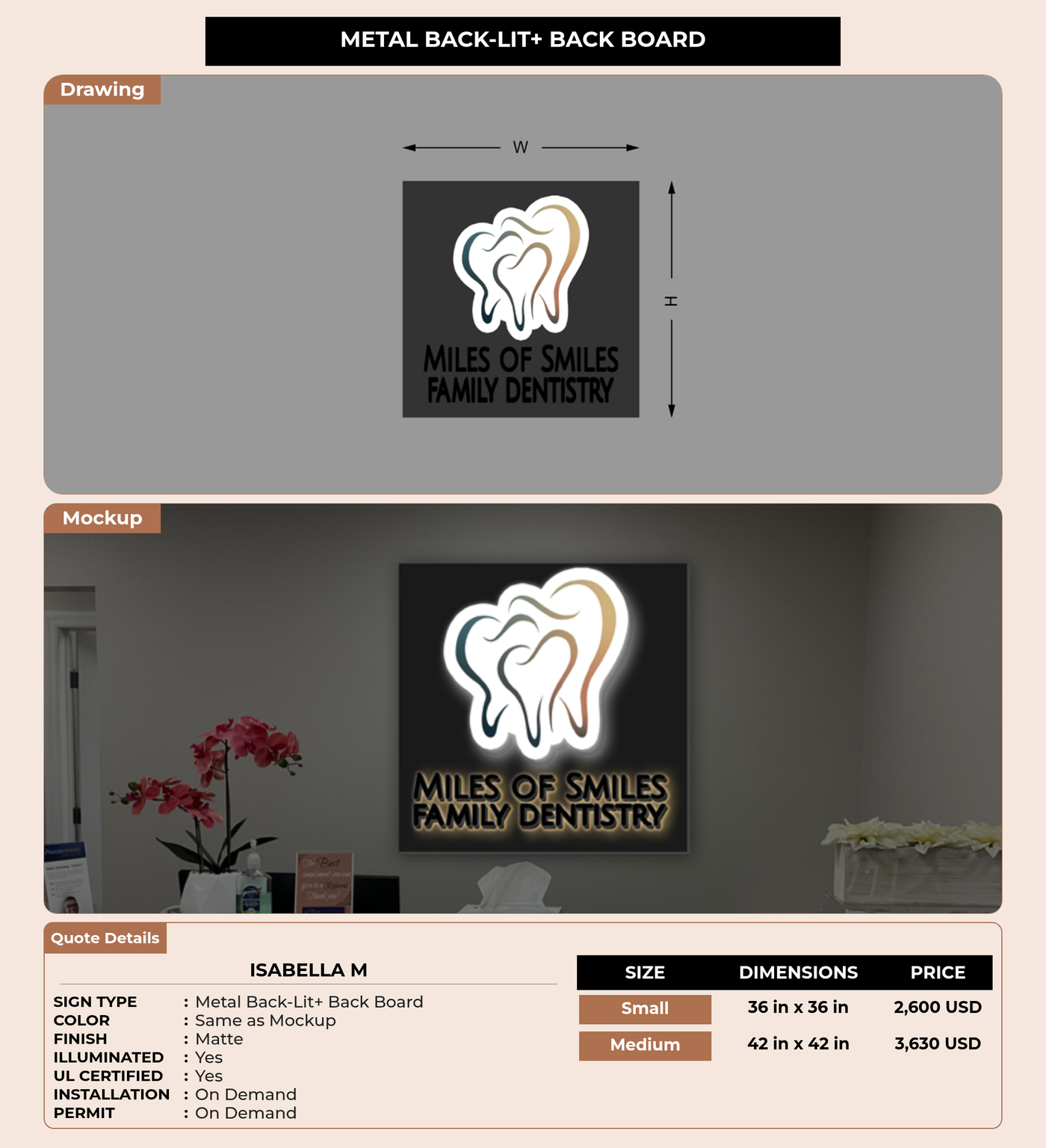 CUSTOM MOCKUP SIGN FOR Isabella M