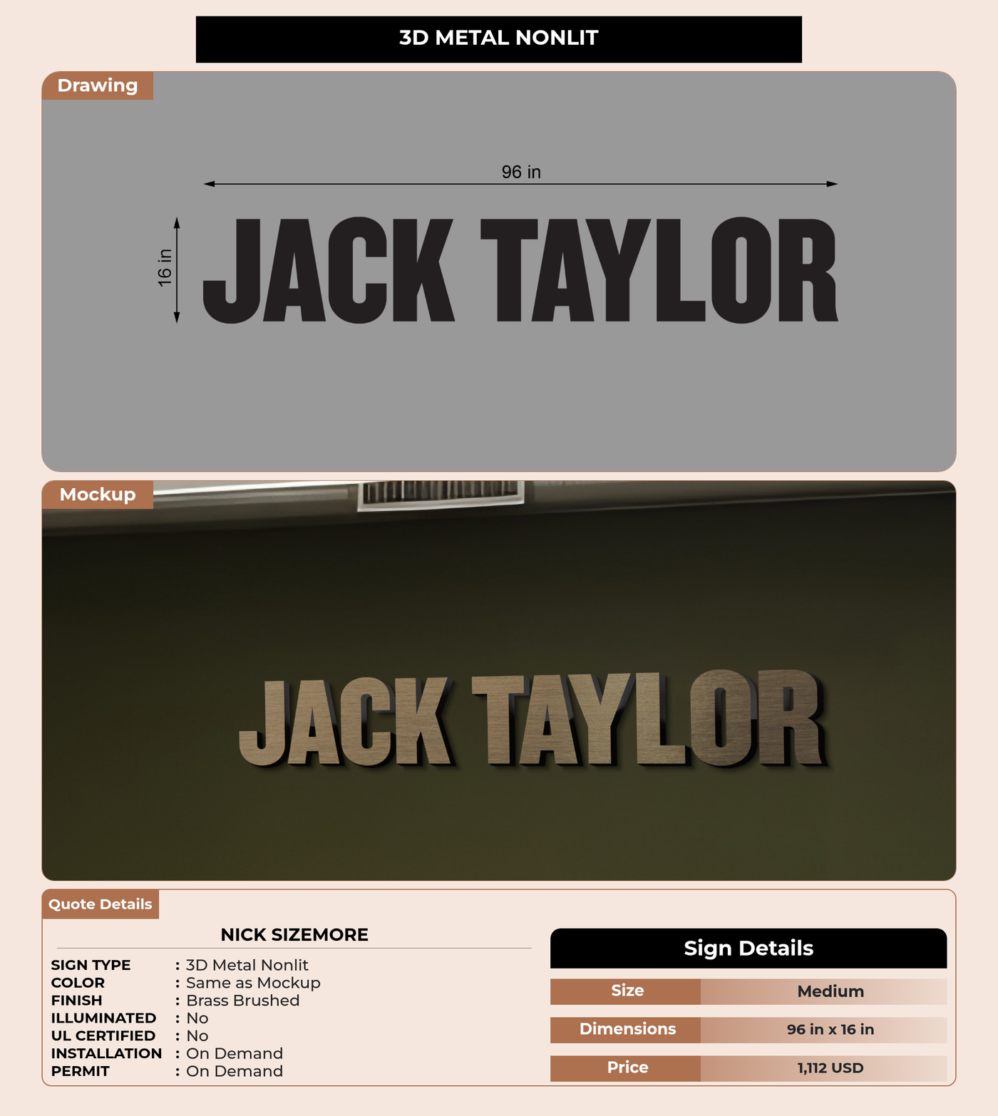 CUSTOM MOCKUP SIGN FOR Nick Sizemore