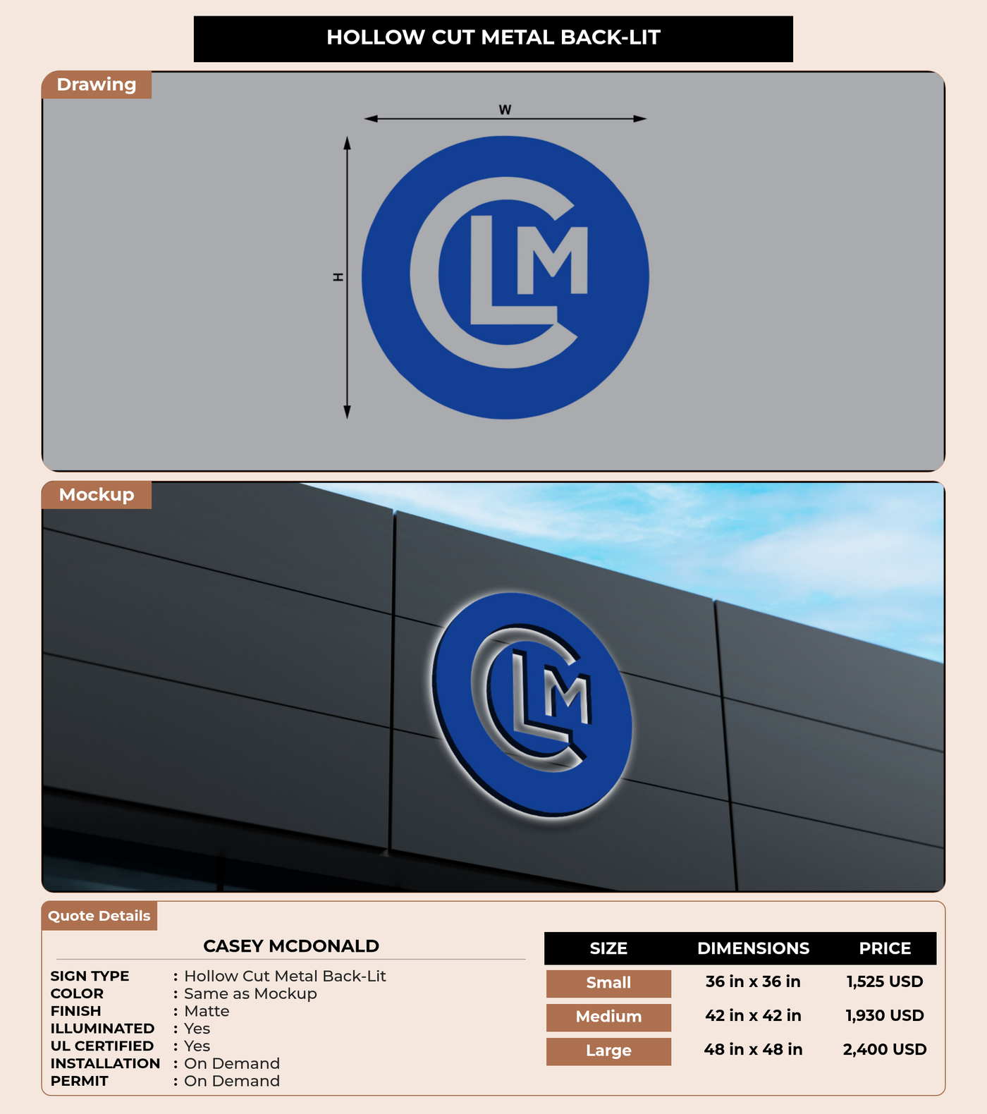 CUSTOM MOCKUP SIGN FOR Casey McDonald
