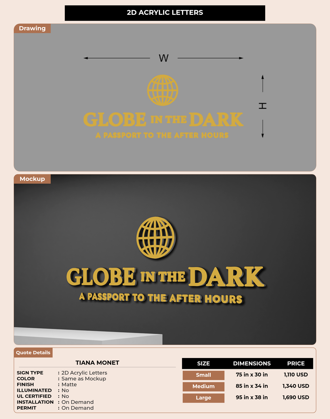 CUSTOM MOCKUP SIGN FOR Tiana Monet