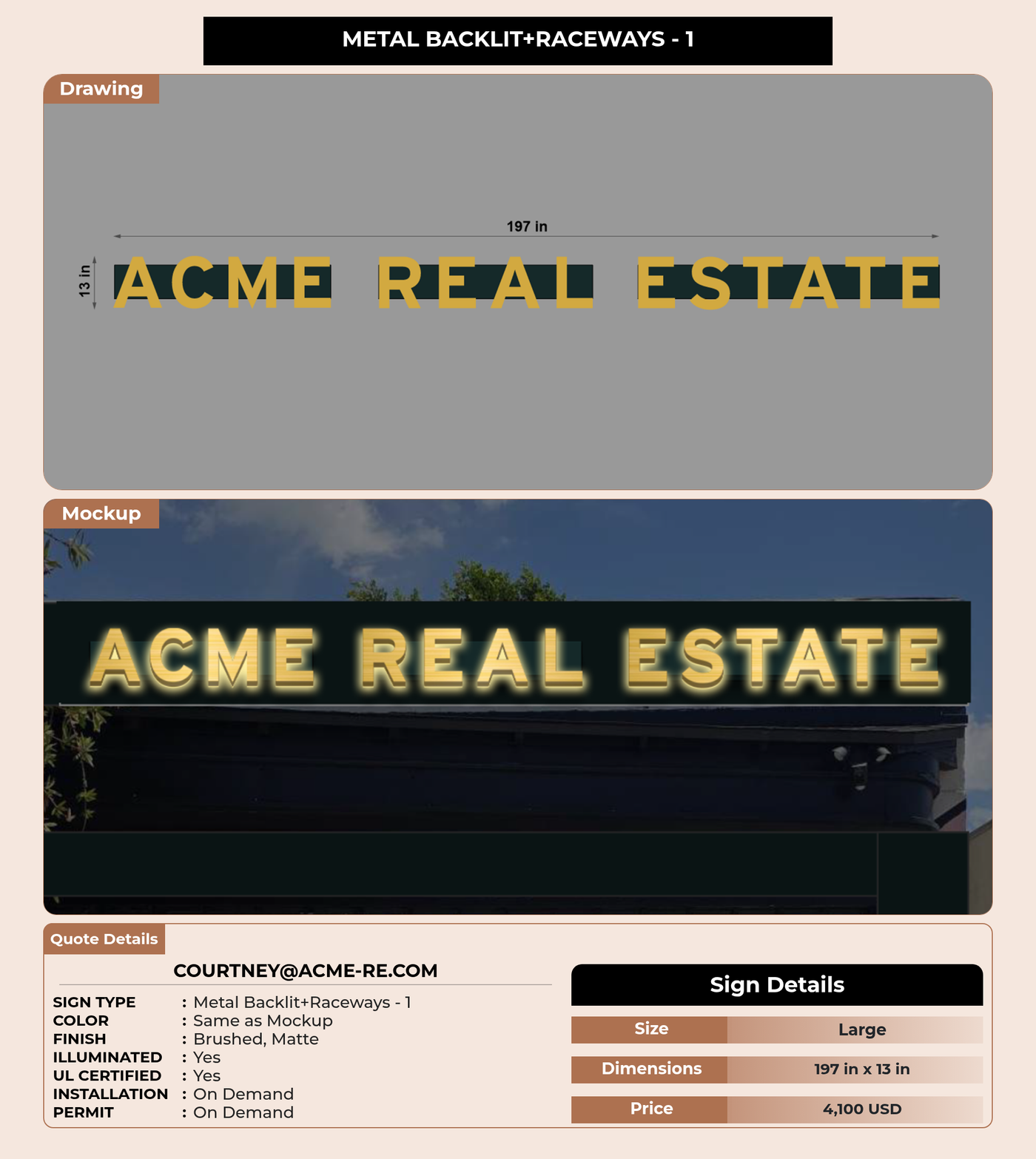 CUSTOM MOCKUP SIGN FOR courtney@acme-re.com