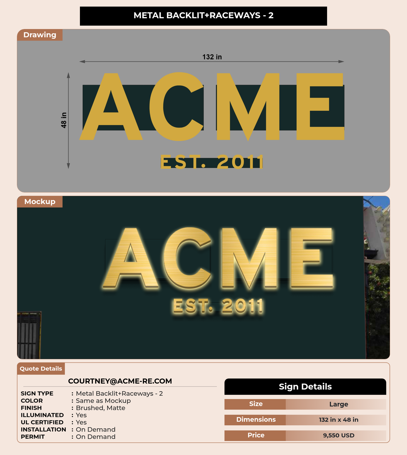 CUSTOM MOCKUP SIGN FOR courtney@acme-re.com
