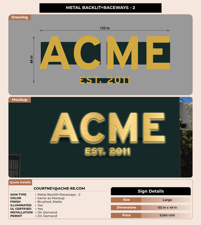 CUSTOM MOCKUP SIGN FOR courtney@acme-re.com