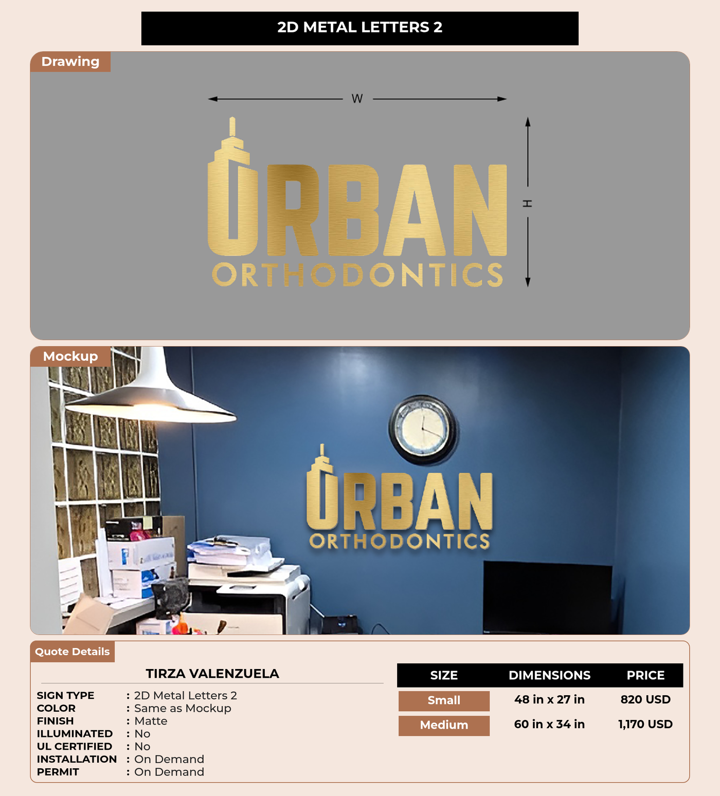 CUSTOM MOCKUP SIGN FOR Tirza Valenzuela