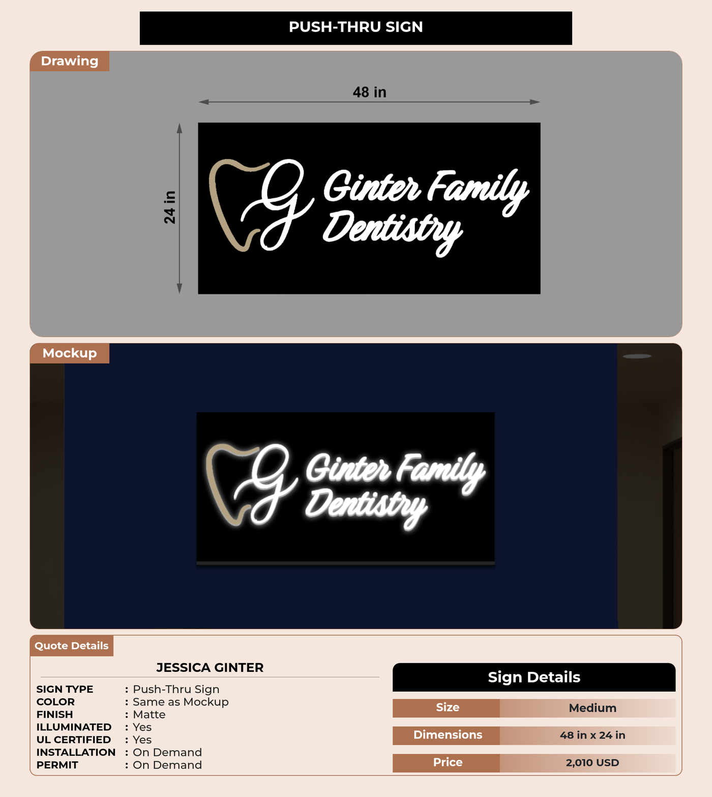 CUSTOM MOCKUP SIGN FOR Jessica Ginter