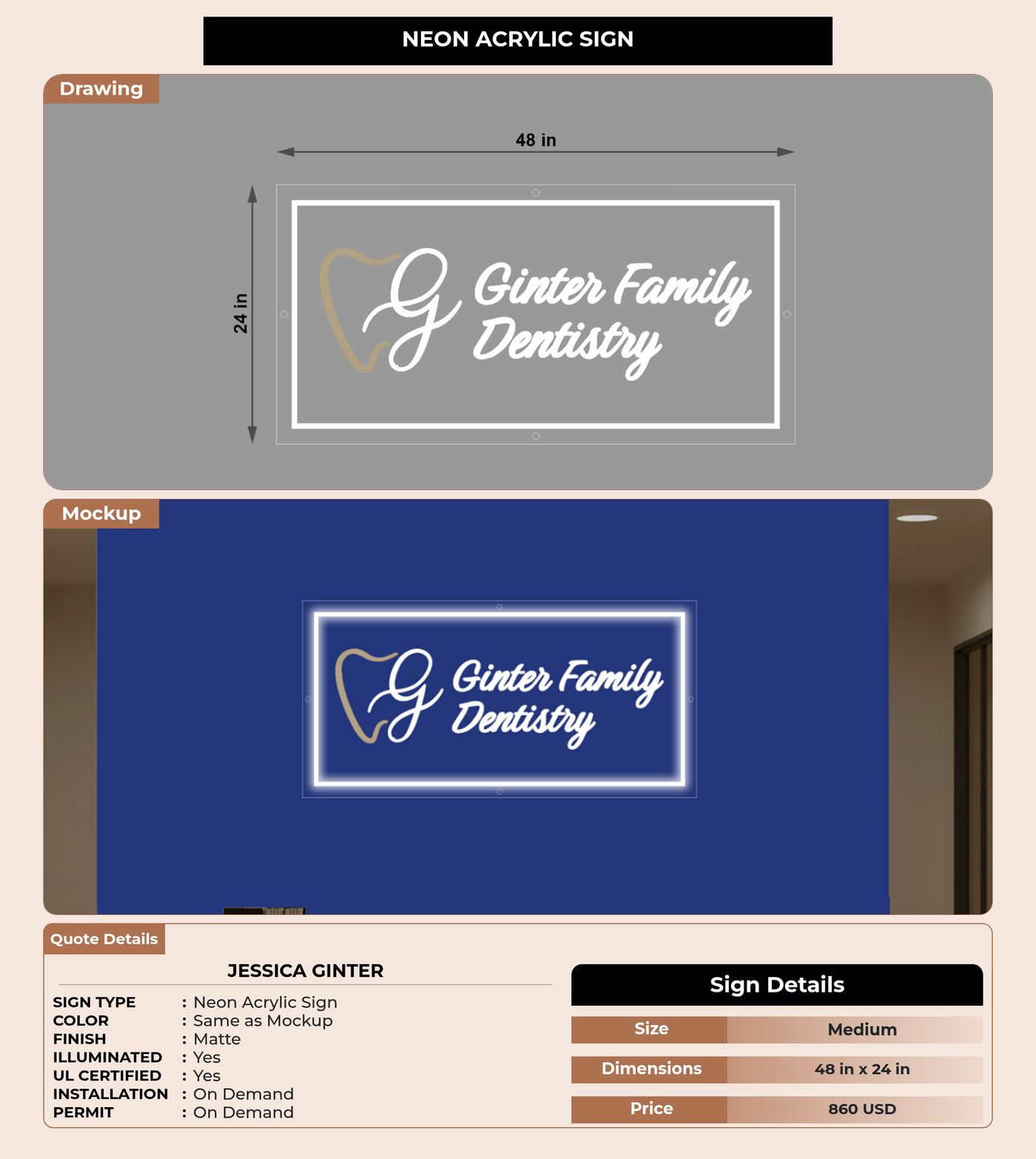 CUSTOM MOCKUP SIGN FOR Jessica Ginter