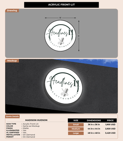 CUSTOM MOCKUP SIGN FOR Madison Hudson