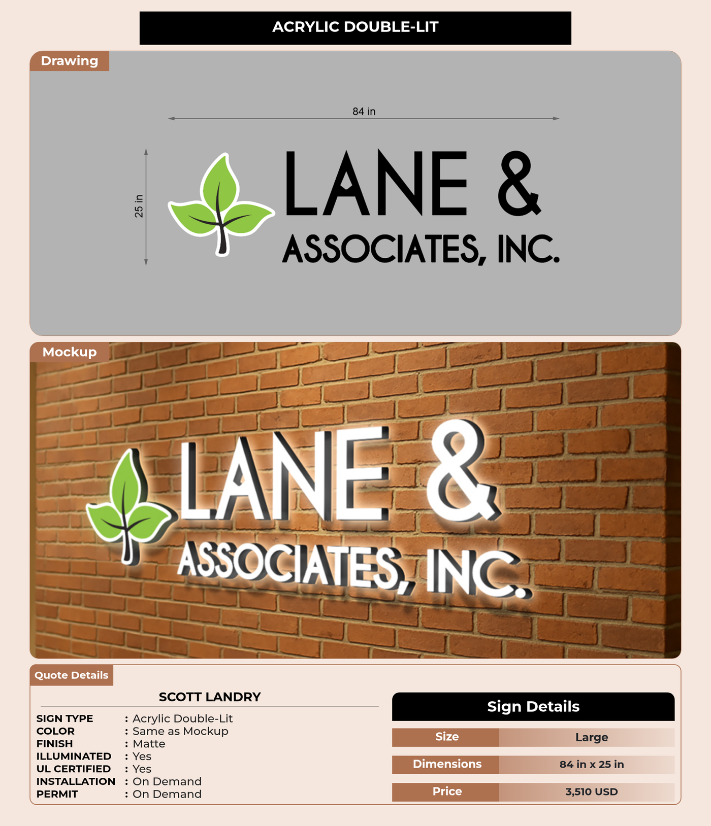CUSTOM MOCKUP SIGN FOR scott landry