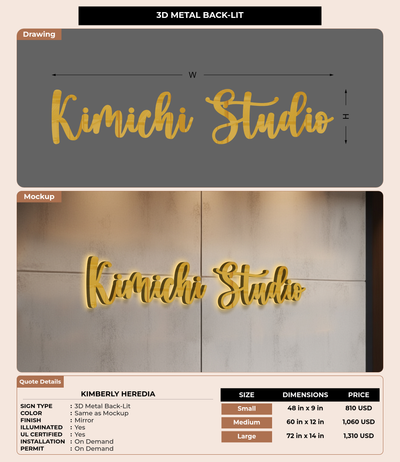 CUSTOM MOCKUP SIGN FOR Kimberly Heredia
