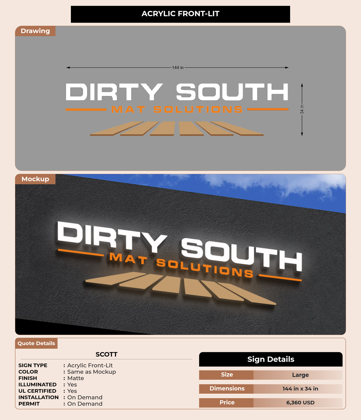 CUSTOM MOCKUP SIGN FOR Scott