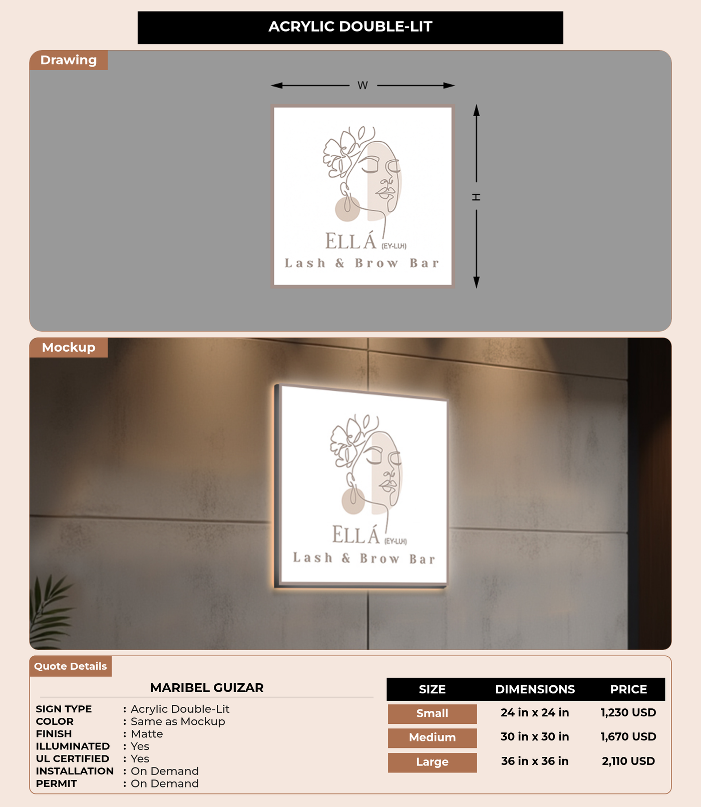 CUSTOM MOCKUP SIGN FOR Maribel Guizar