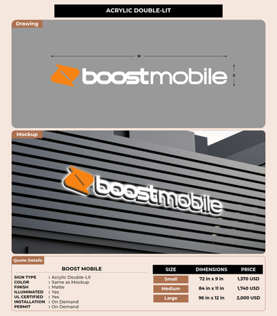 CUSTOM MOCKUP SIGN FOR Boost Mobile