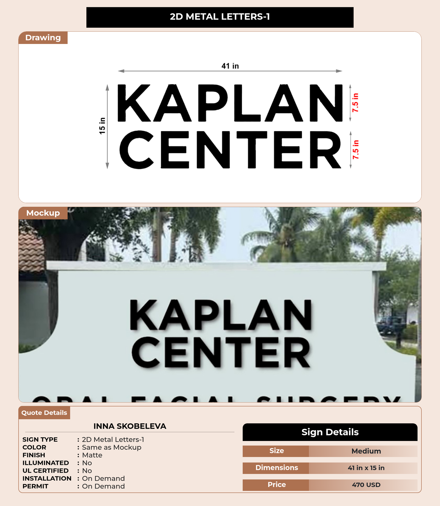 CUSTOM MOCKUP SIGN FOR Inna Skobeleva