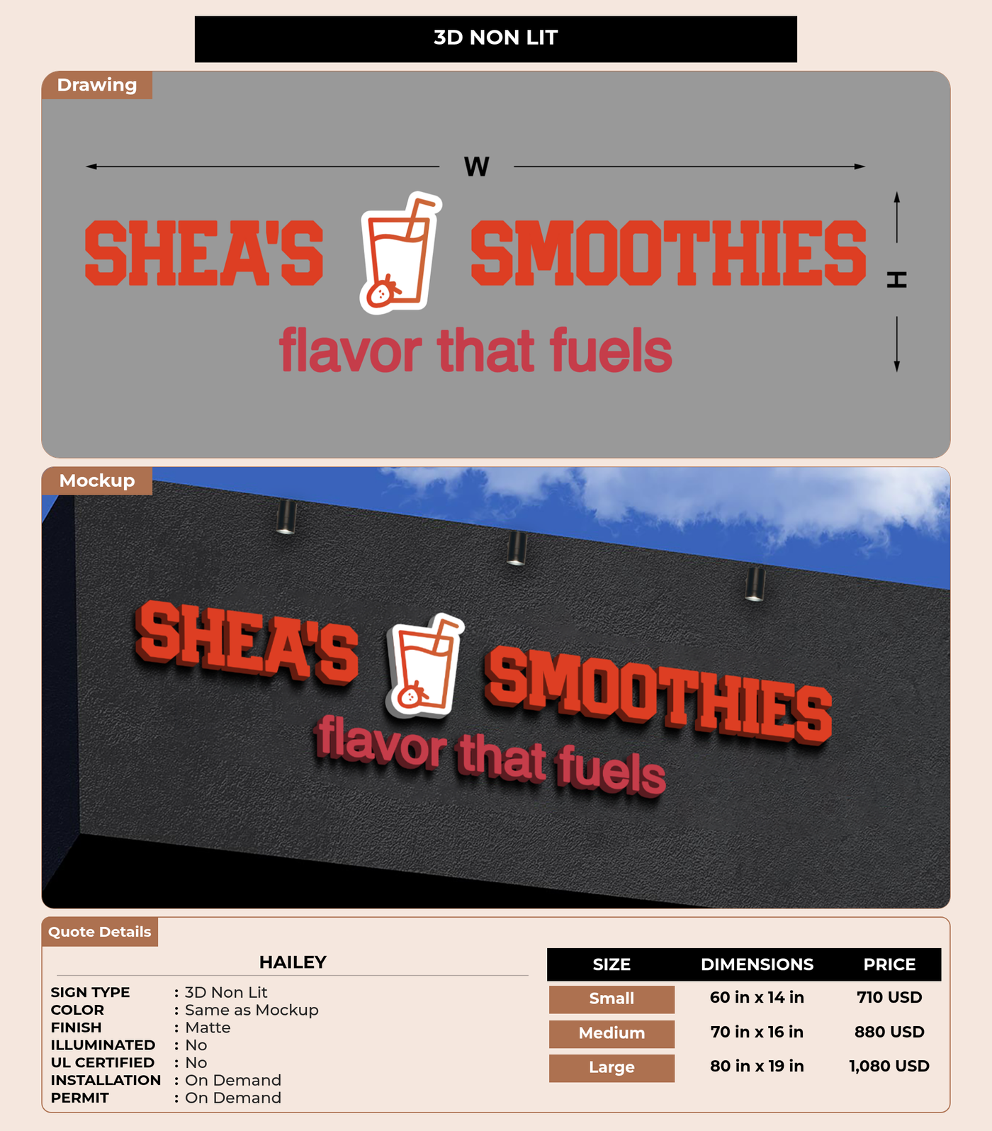 CUSTOM MOCKUP SIGN FOR Hailey