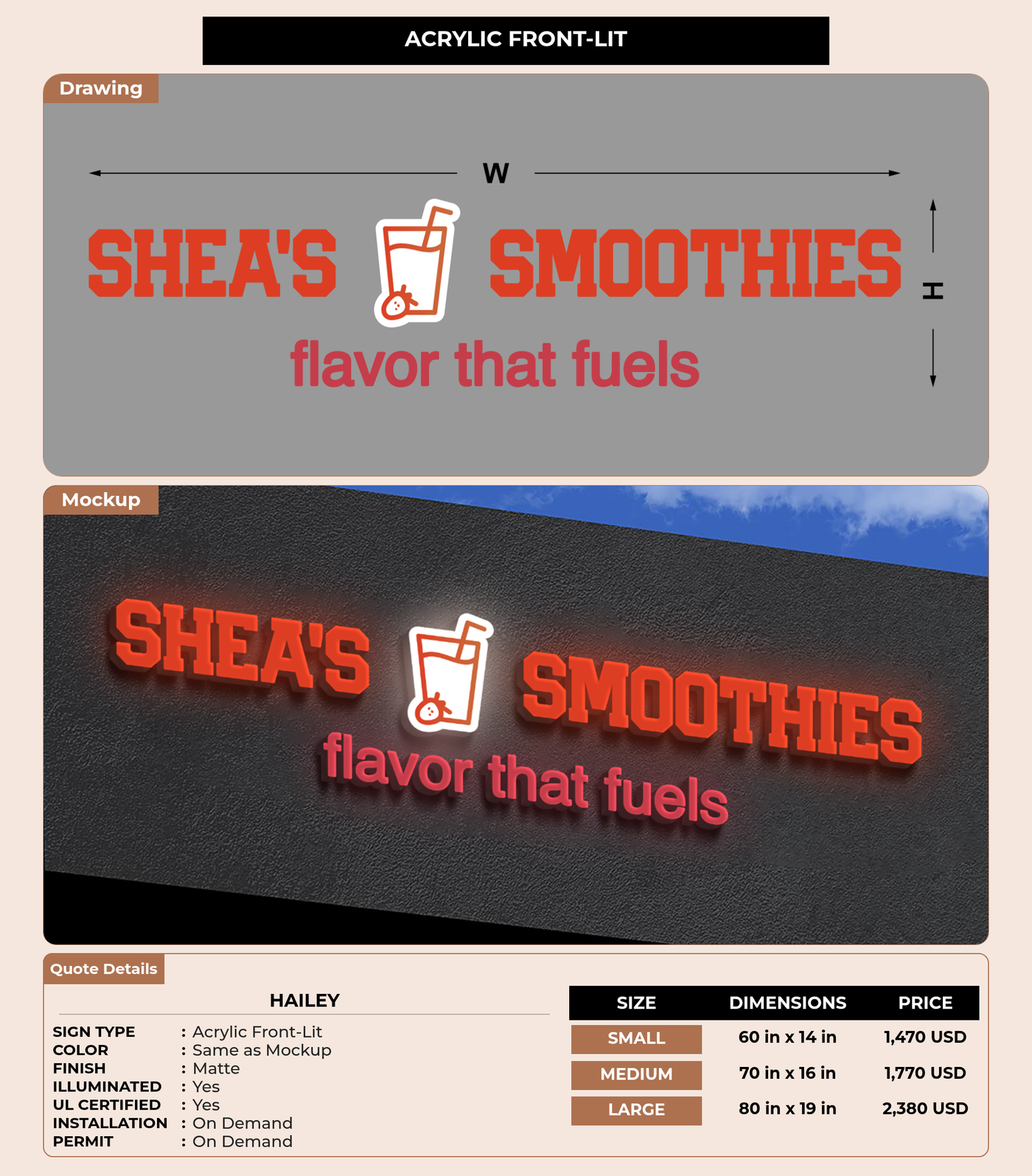 CUSTOM MOCKUP SIGN FOR Hailey