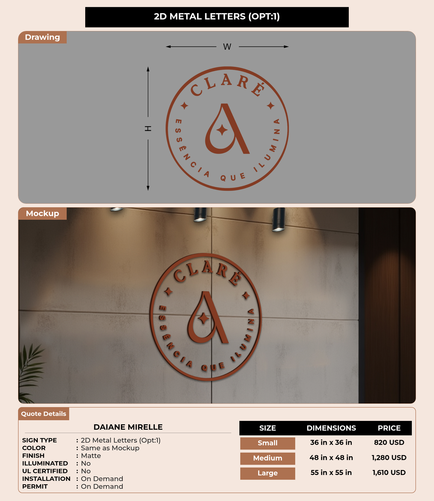 CUSTOM MOCKUP SIGN FOR Daiane Mirelle