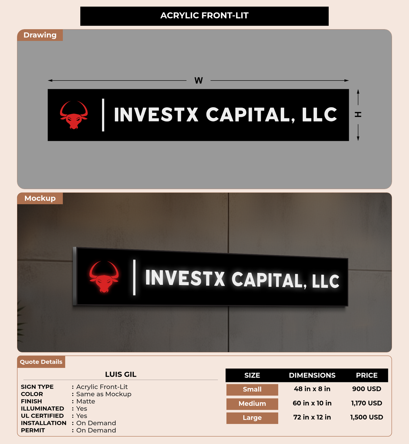 CUSTOM MOCKUP SIGN FOR Luis Gil