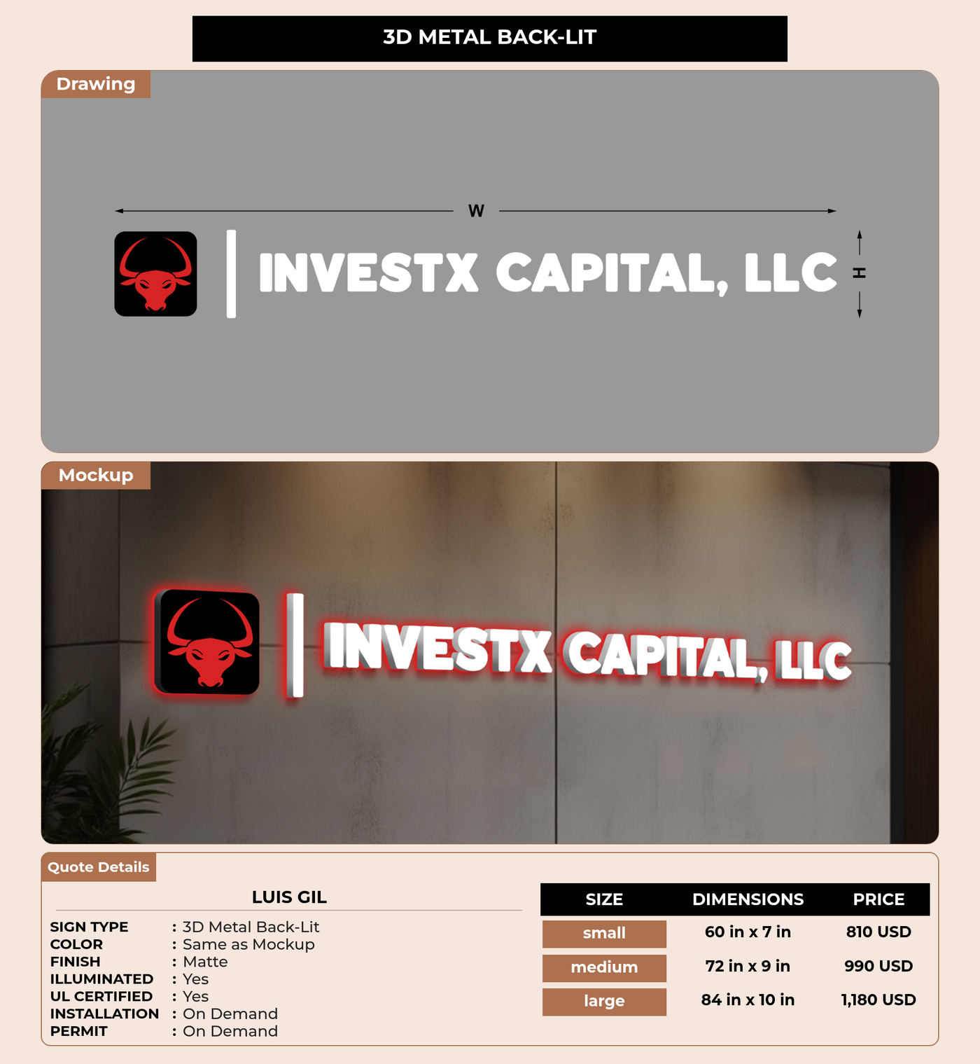 CUSTOM MOCKUP SIGN FOR Luis Gil
